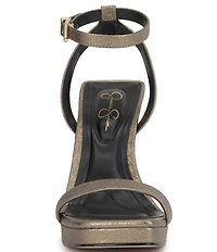 Jessica Simpson Adonia Embossed Shimmer Metallic Dress Sandals