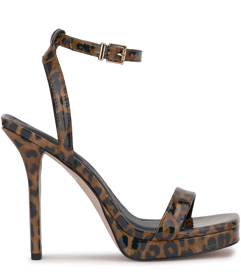 Jessica Simpson Adonia Patent Leopard Ankle Strap Platform Dress Sandals