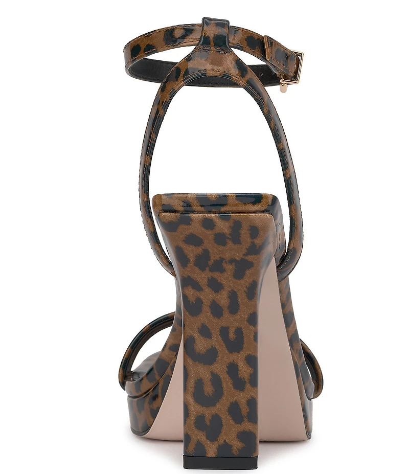 Jessica Simpson Adonia Patent Leopard Ankle Strap Platform Dress Sandals