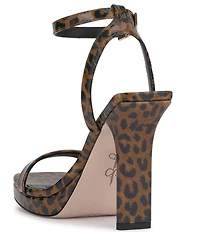 Jessica Simpson Adonia Patent Leopard Ankle Strap Platform Dress Sandals