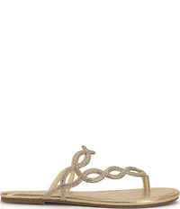 Jessica Simpson Aloni Rhinestone Embellished Toe Loop Flat Sandals