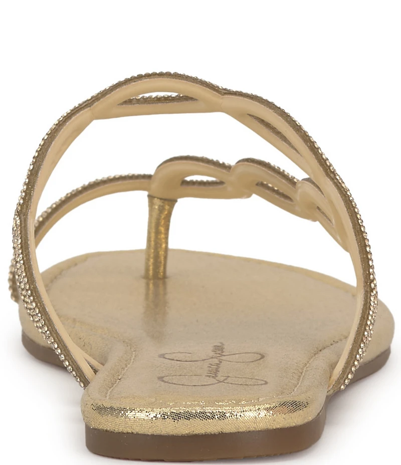 Jessica Simpson Aloni Rhinestone Embellished Toe Loop Flat Sandals