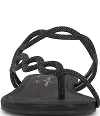 Jessica Simpson Aloni Rhinestone Embellished Toe Loop Flat Sandals