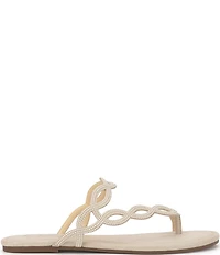Jessica Simpson Aloni Rhinestone Embellished Toe Loop Flat Sandals