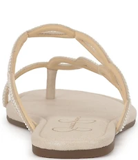 Jessica Simpson Aloni Rhinestone Embellished Toe Loop Flat Sandals