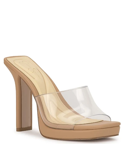 Jessica Simpson Azelica Clear Platform Dress Slide Sandals