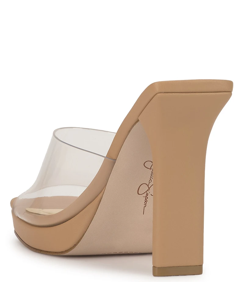 Jessica Simpson Azelica Clear Platform Dress Slide Sandals