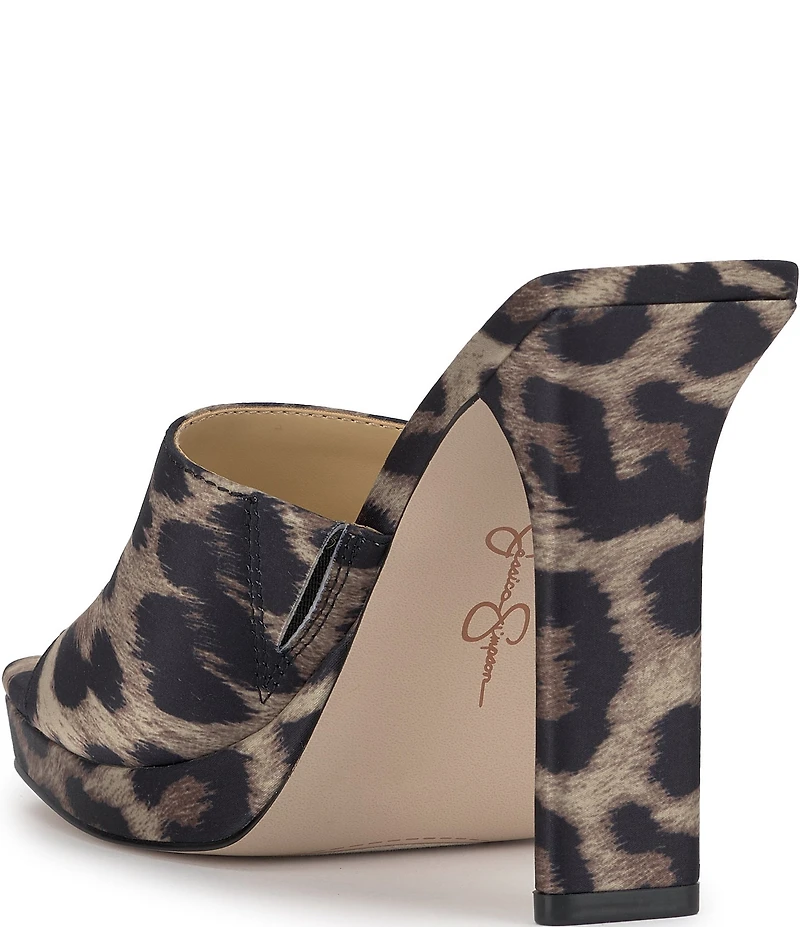 Jessica Simpson Azelica Leopard Print Platform Dress Slide Sandals