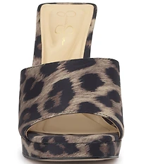 Jessica Simpson Azelica Leopard Print Platform Dress Slide Sandals