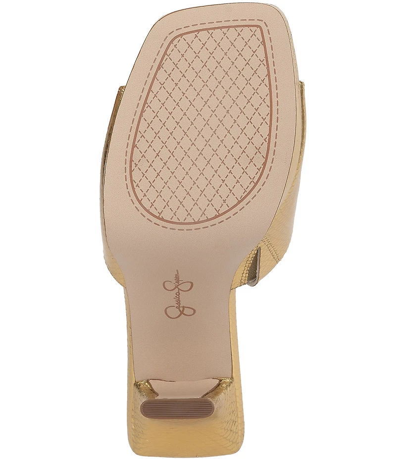 Jessica Simpson Azelica Snake Embossed Platform Dress Slide Sandals