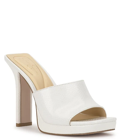 Jessica Simpson Azelica Snake Embossed Platform Dress Slide Sandals