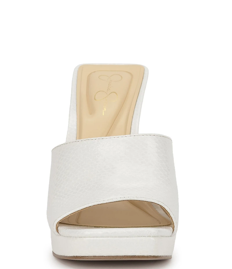 Jessica Simpson Azelica Snake Embossed Platform Dress Slide Sandals