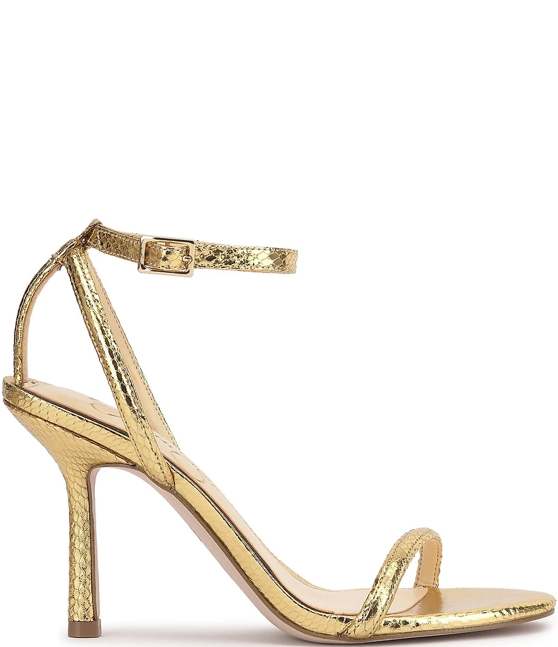 Jessica Simpson Baharia Embossed Metallic Ankle Strap Dress Sandals