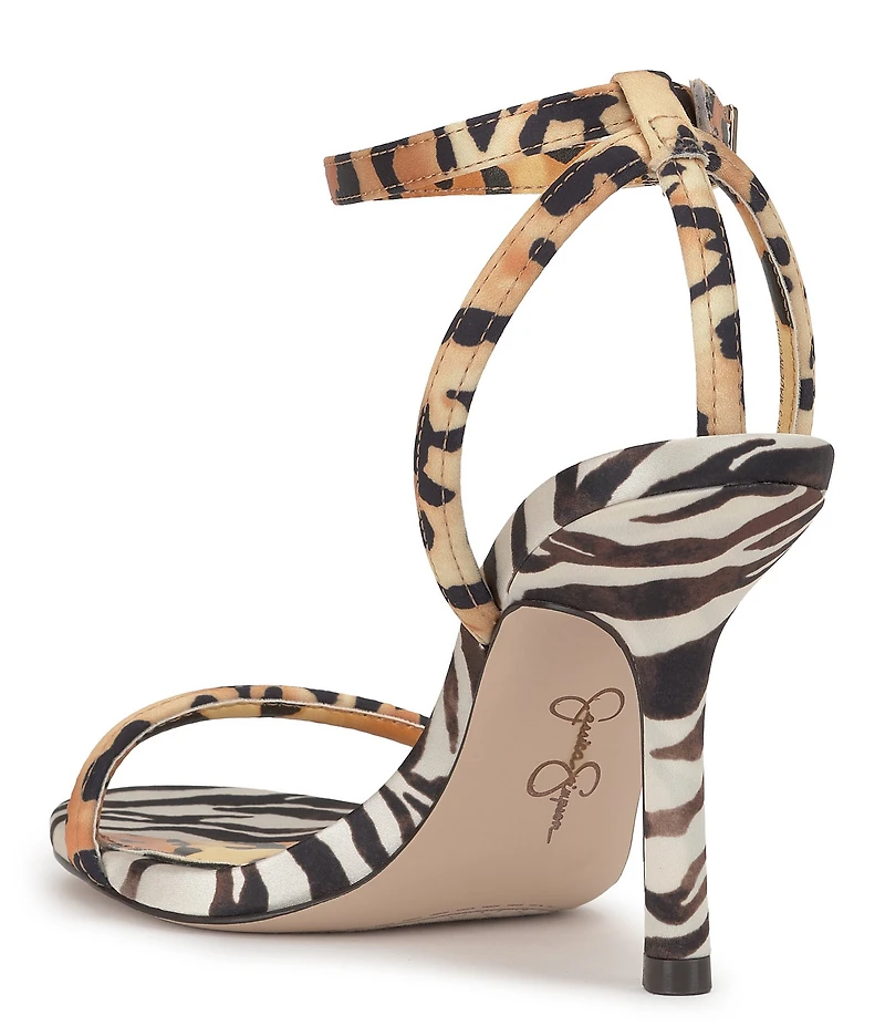Jessica Simpson Baharia Leopard and Zebra Print Ankle Strap Sandals