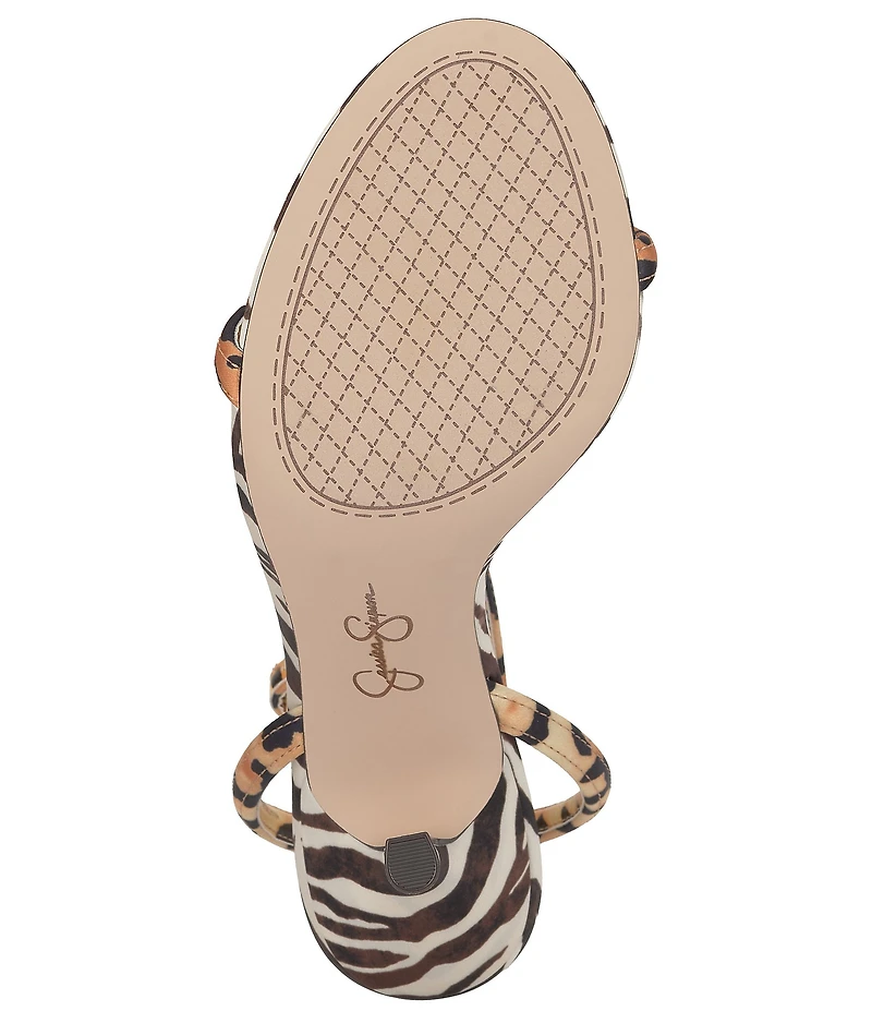 Jessica Simpson Baharia Leopard and Zebra Print Ankle Strap Sandals