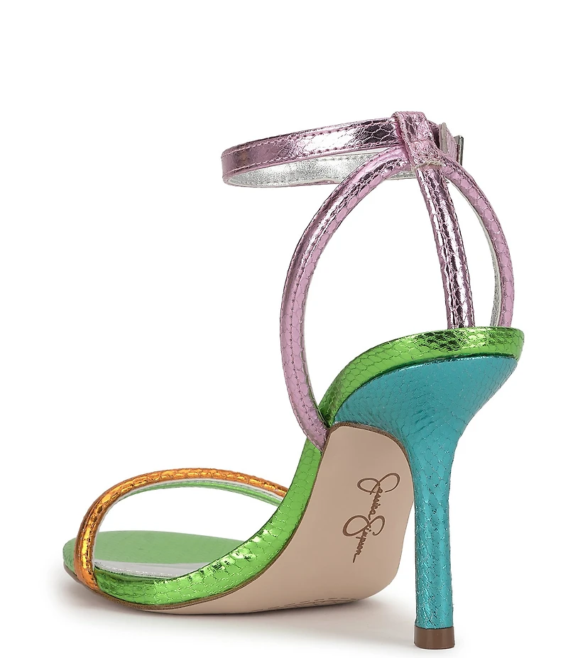 Jessica Simpson Baharia Metallic Rainbow Ankle Strap Sandals