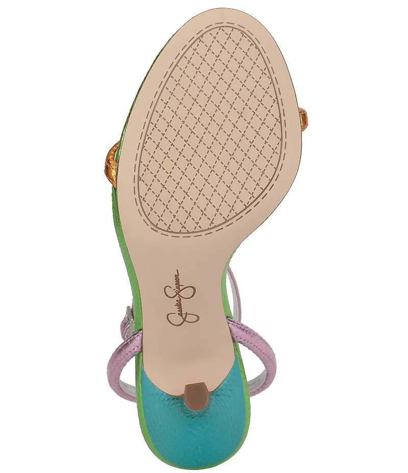 Jessica Simpson Baharia Metallic Rainbow Ankle Strap Sandals
