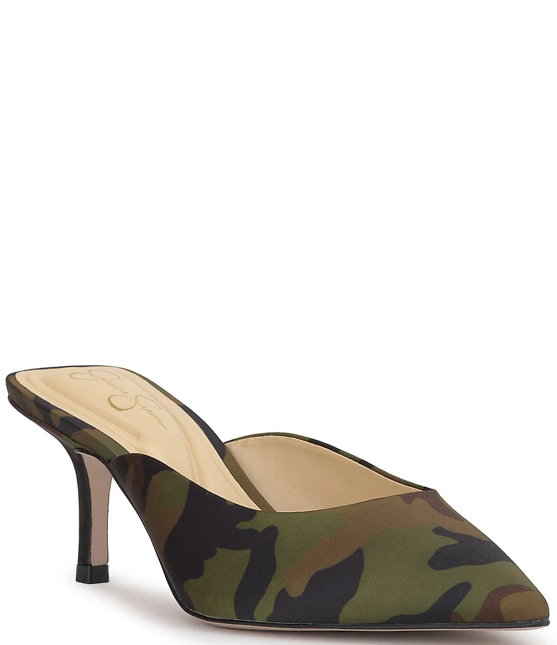 Jessica Simpson Belvaen Camo Heeled Mules