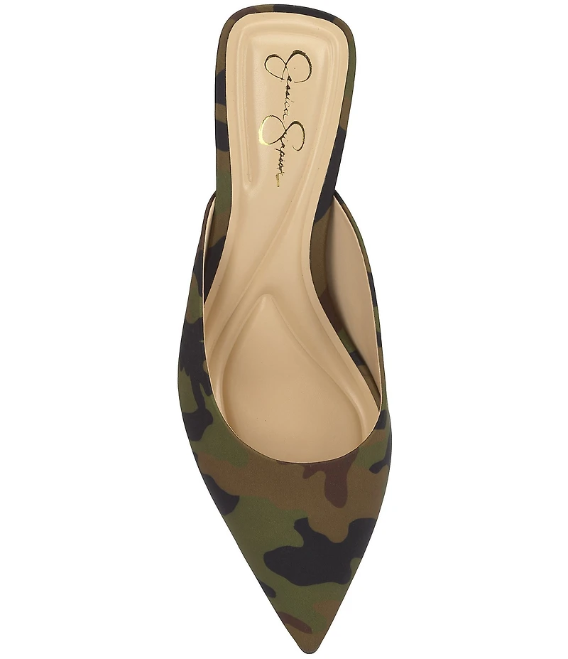 Jessica Simpson Belvaen Camo Heeled Mules