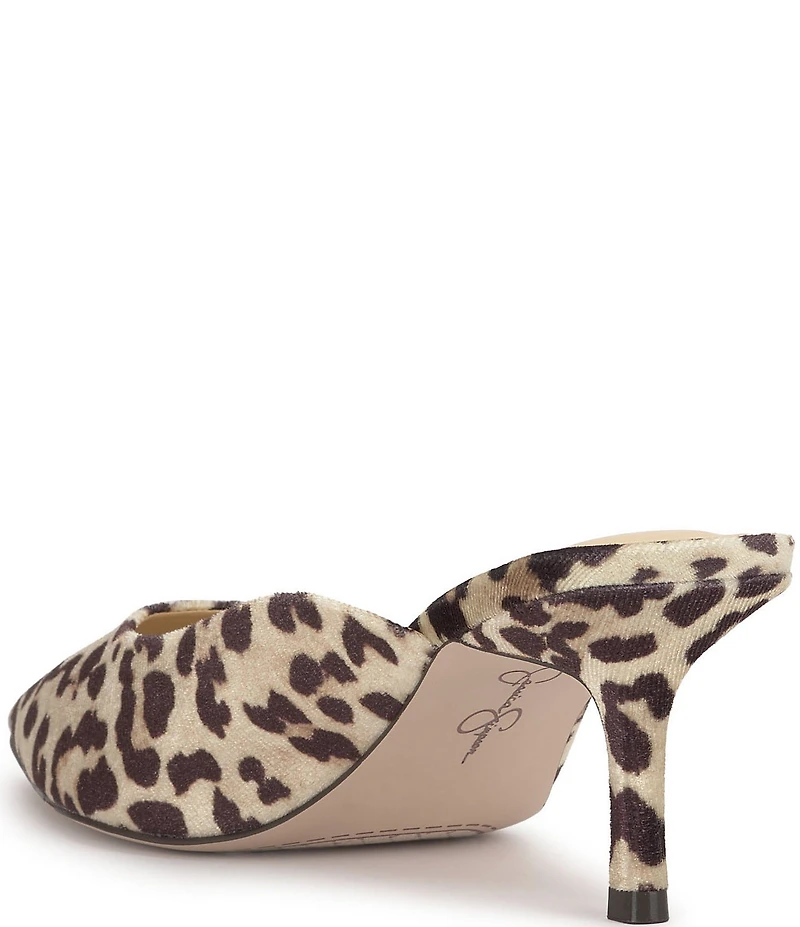Jessica Simpson Belvaen Leopard Print Heeled Mules