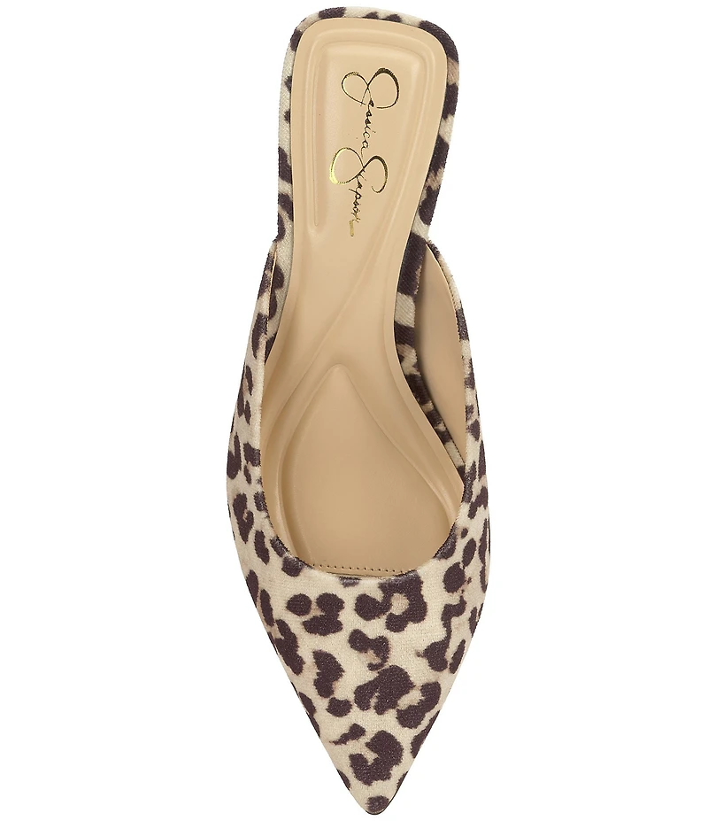 Jessica Simpson Belvaen Leopard Print Heeled Mules