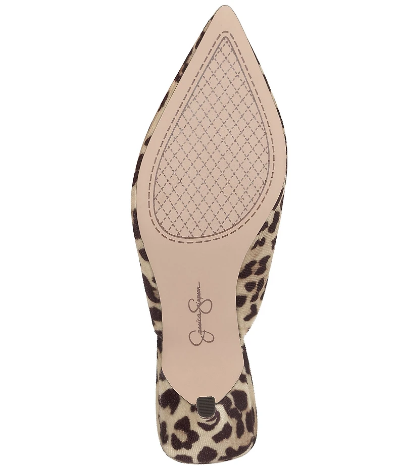 Jessica Simpson Belvaen Leopard Print Heeled Mules