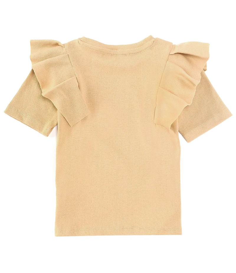Jessica Simpson Big Girls 7-16 Ruffled Rib-Knit T-Shirt