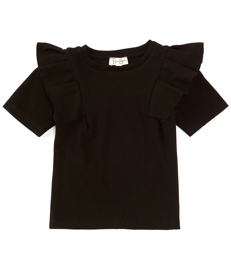 Jessica Simpson Big Girls 7-16 Ruffled Rib-Knit T-Shirt