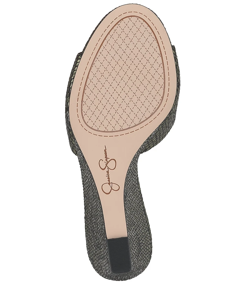 Jessica Simpson Bolir Metallic Snake Embossed Wedge Sandals