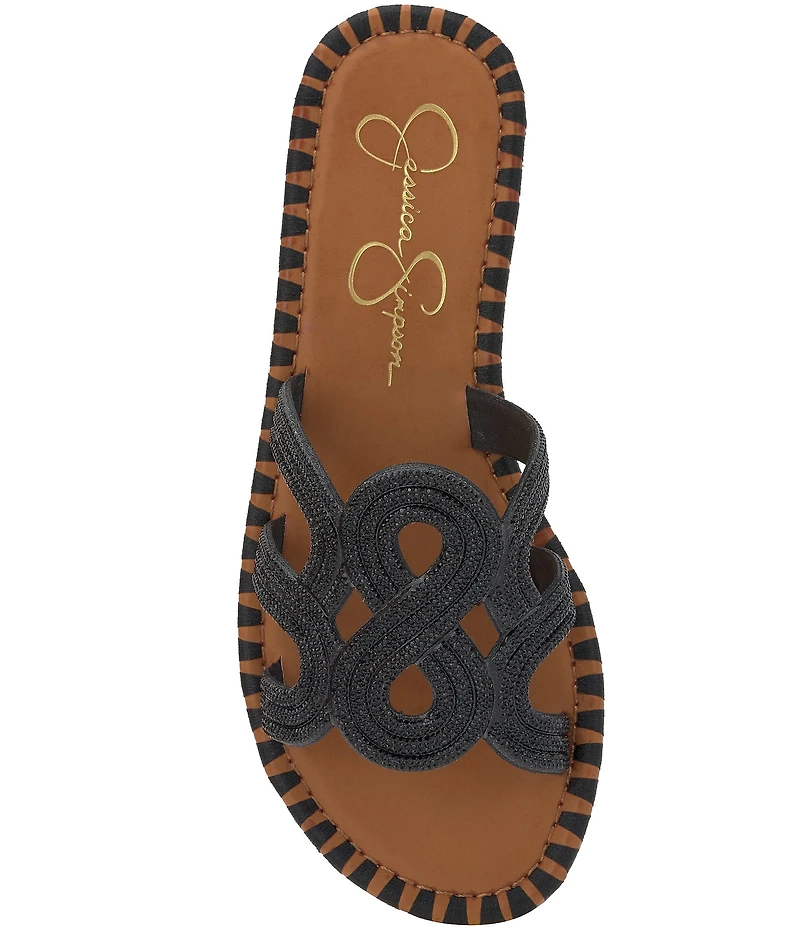 Jessica Simpson Bria Rhinestone Embellished Slide Sandals