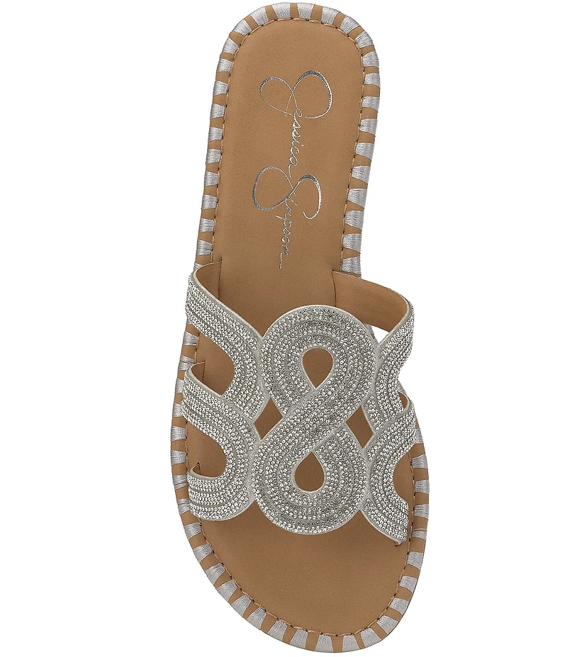 Jessica Simpson Bria Rhinestone Embellished Slide Sandals
