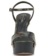 Jessica Simpson Calenta Camo Print Stud Platform Sandals
