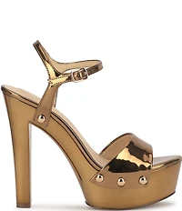 Jessica Simpson Calenta Metallic Patent Studded Platform Dress Sandals