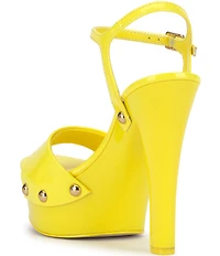 Jessica Simpson Calenta Patent Stud Platform Sandals