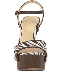 Jessica Simpson Calenta Zebra Woven Platform Sandals