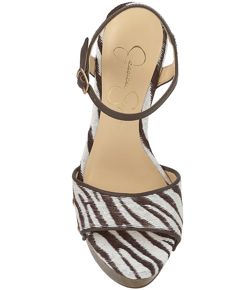 Jessica Simpson Calenta Zebra Woven Platform Sandals