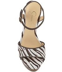 Jessica Simpson Calenta Zebra Woven Platform Sandals