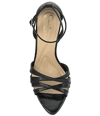 Jessica Simpson Calisa Embossed Strappy Dress Sandals