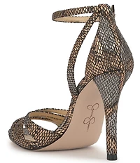 Jessica Simpson Calisa Metallic Embossed Strappy Dress Sandals