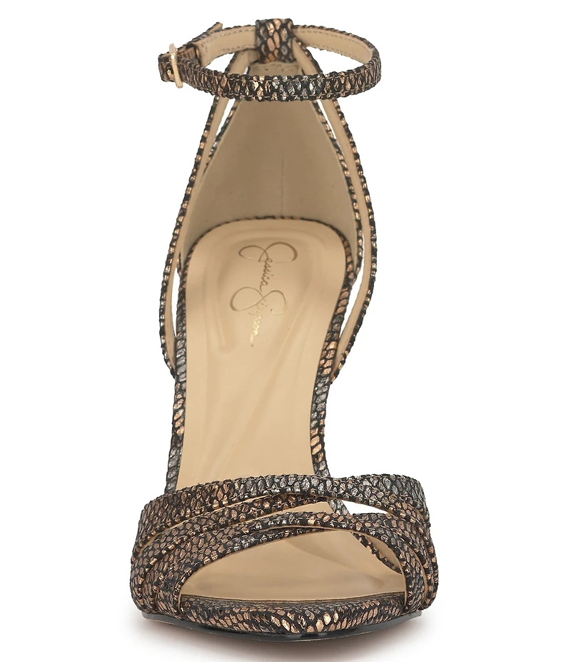 Jessica Simpson Calisa Metallic Embossed Strappy Dress Sandals