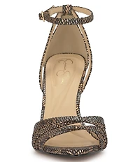 Jessica Simpson Calisa Metallic Embossed Strappy Dress Sandals