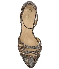 Jessica Simpson Calisa Metallic Embossed Strappy Dress Sandals
