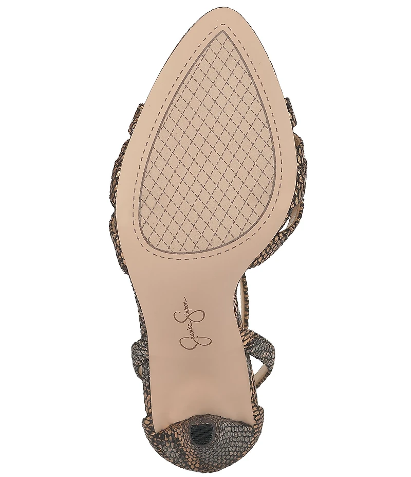 Jessica Simpson Calisa Metallic Embossed Strappy Dress Sandals