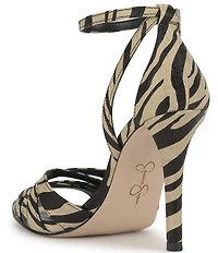 Jessica Simpson Calisa Zebra Print Strappy Dress Sandals