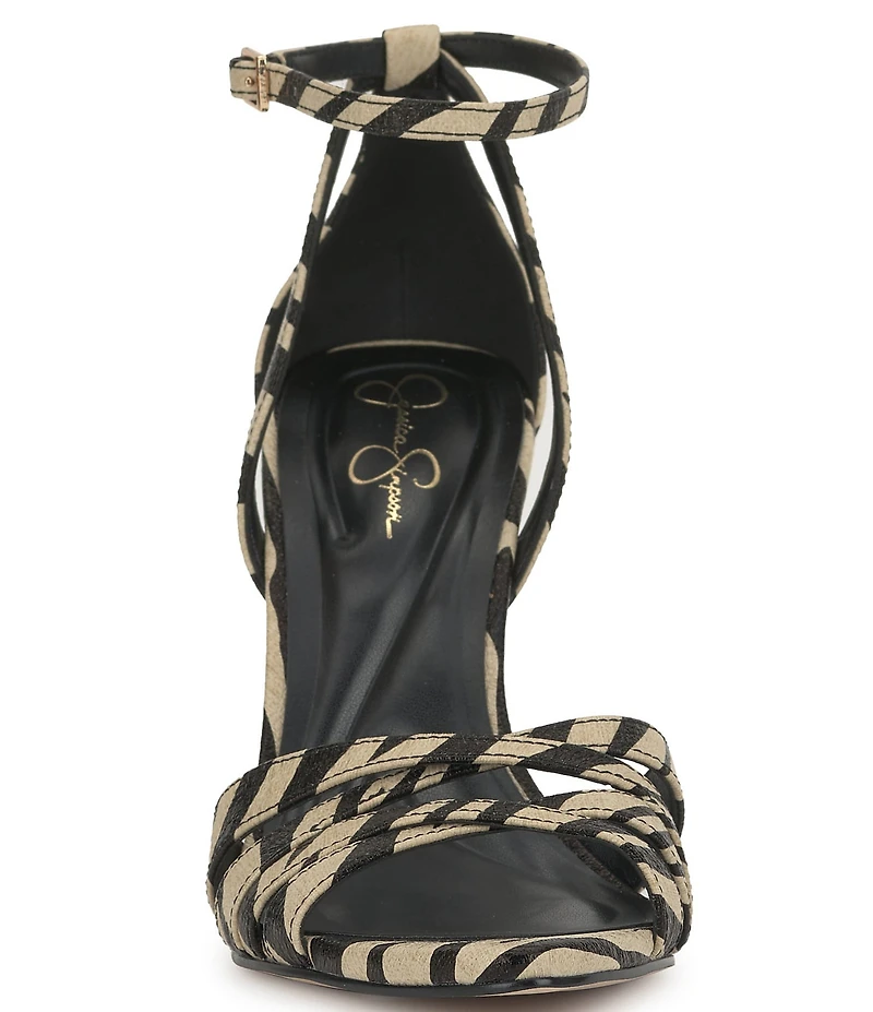 Jessica Simpson Calisa Zebra Print Strappy Dress Sandals
