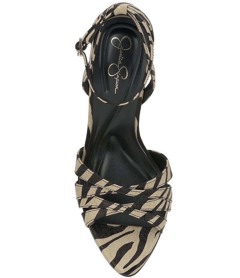 Jessica Simpson Calisa Zebra Print Strappy Dress Sandals