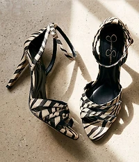 Jessica Simpson Calisa Zebra Print Strappy Dress Sandals