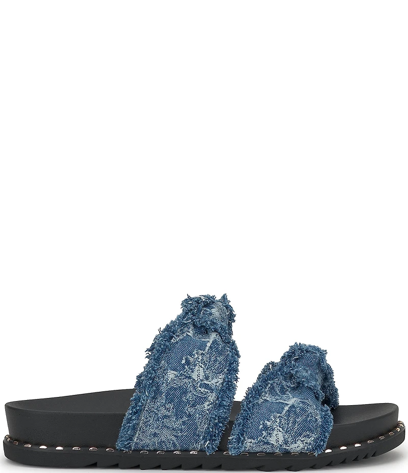 Jessica Simpson Caralyna Frayed Denim Knot Sandals