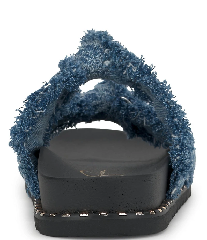 Jessica Simpson Caralyna Frayed Denim Knot Sandals