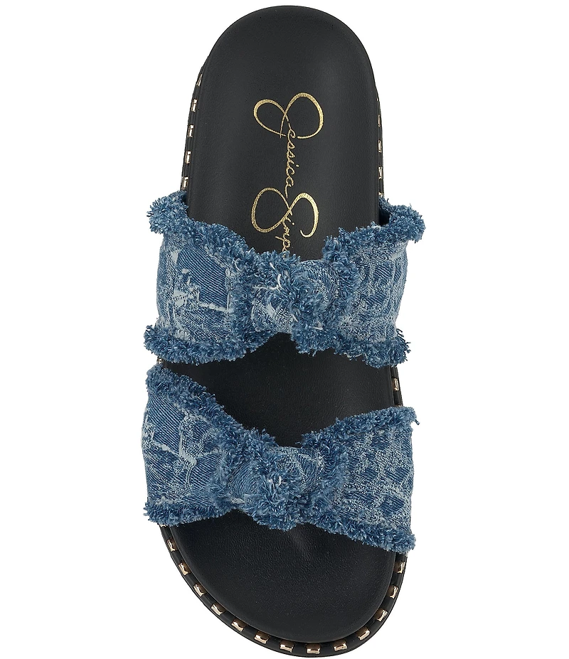 Jessica Simpson Caralyna Frayed Denim Knot Sandals